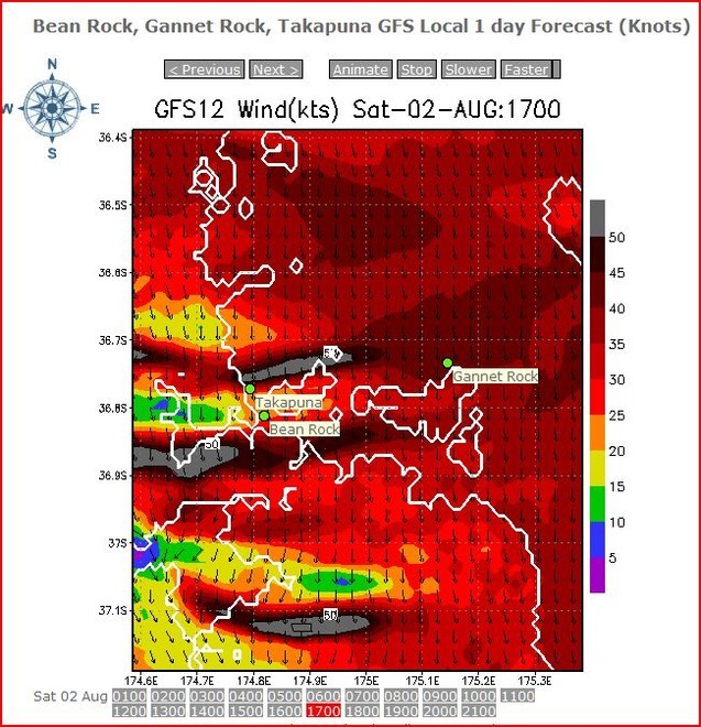 PredictWind - Hauraki Gulf Wind Speed/Direction - 020808 @1700hrs © PredictWind.com www.predictwind.com